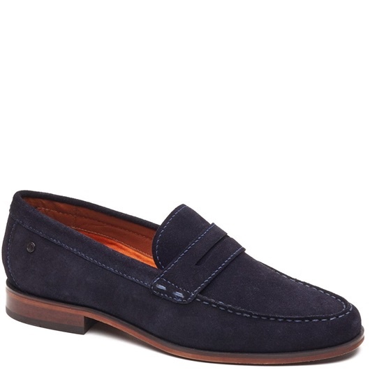 Slate Penny Loafer	Navy - Base London