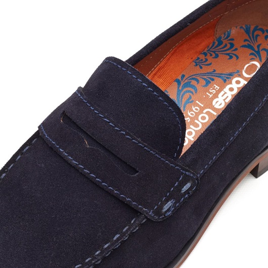 Slate Penny Loafer	Navy - Base London