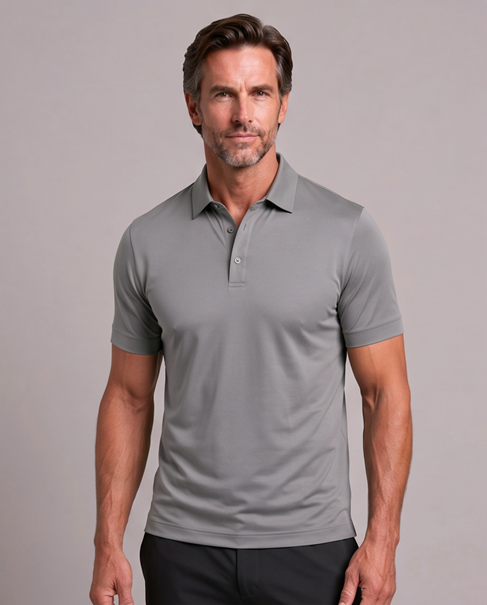 Diamond Polo Majica - Melange Light Grey 