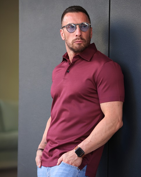 Diamond Polo Majica - Bordo Pique